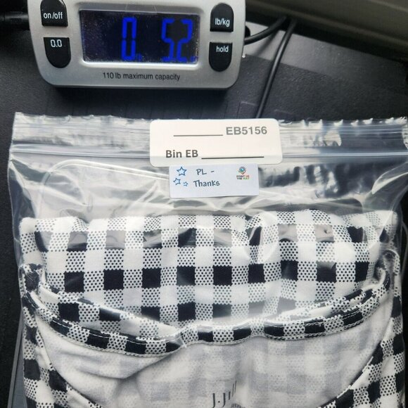 J. Jill Luxe Supima Relaxed Stretch Tee Black White Gingham Print Womens Size S - Picture 10 of 14